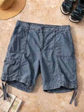 Cargo Shorts Utility Hiking Gorpcore Blue Cotton Size 16P Women’s